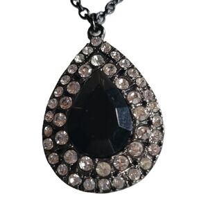 one and a quarter inch black/white cubic zirconia pendant